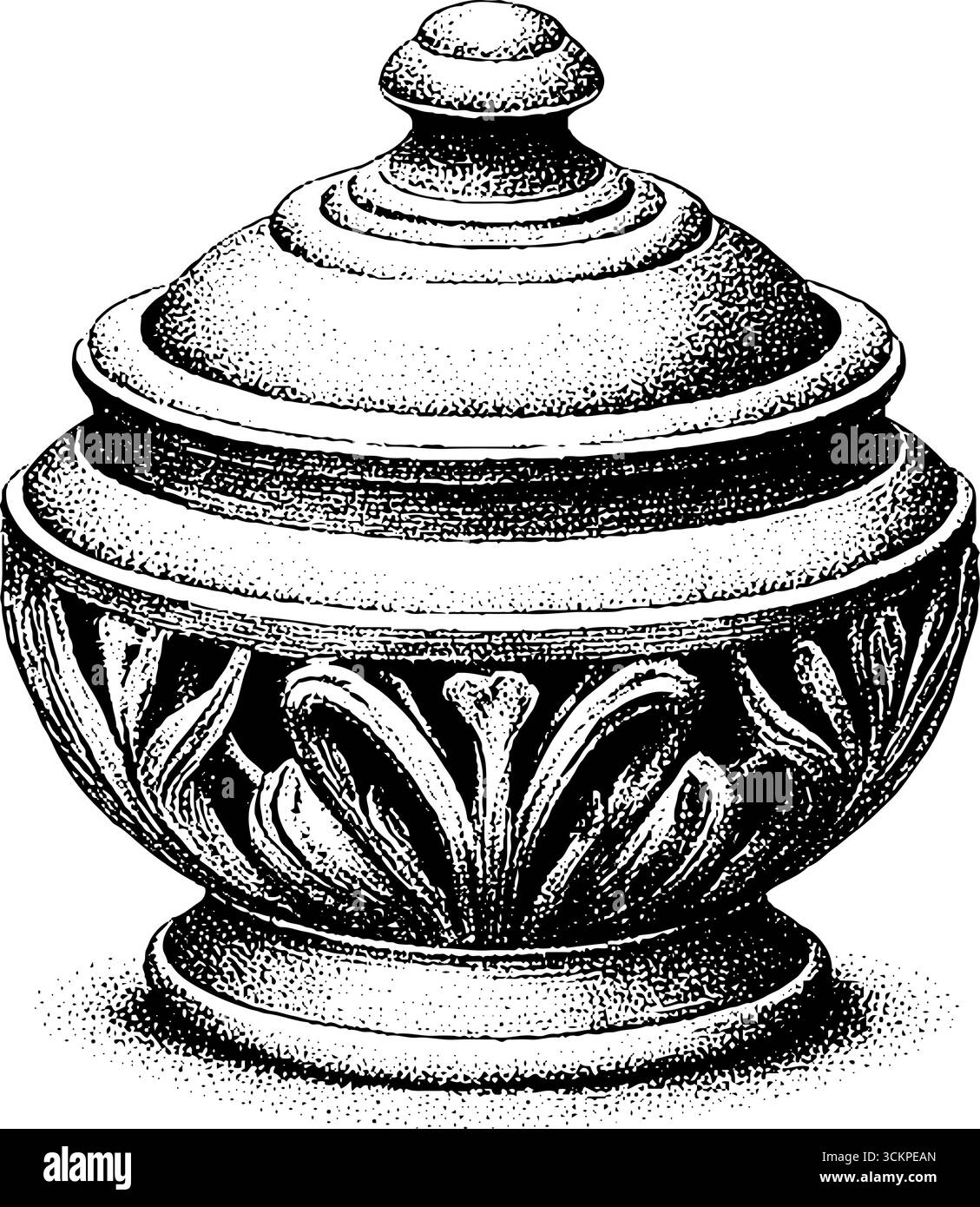 Vaschetta per zucchero in porcellana edoardiana con un design a tracolla trafilato. Illustrazione Vettoriale