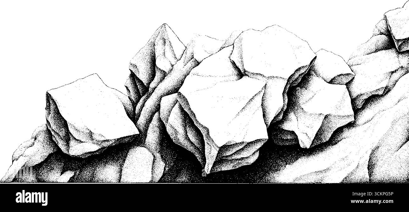 Mosaico in pietra tessellata con frammenti artistici. Illustrazione Vettoriale