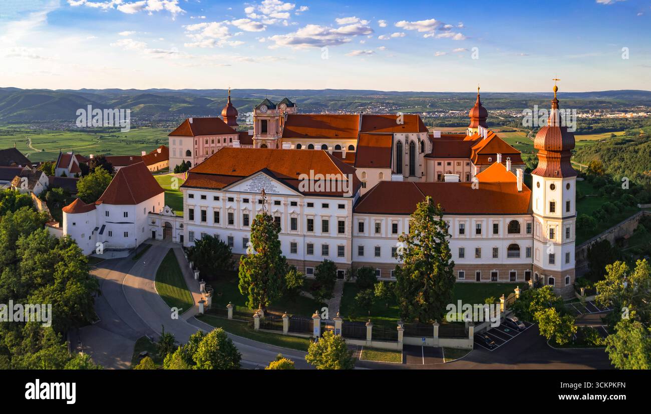 Viaggi austriaci e luoghi di interesse. Abbazia benedettina di Gottweig - capolavoro dell'architettura barocca. monastero vicino a Krems nella bassa Austria a Wachau valle Foto Stock