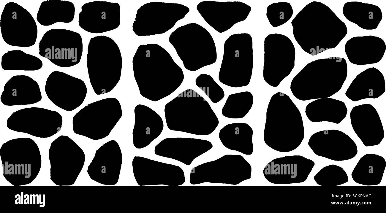 Struttura in acciottolato ad alto contrasto per progetti di design e decorazione. Illustrazione Vettoriale