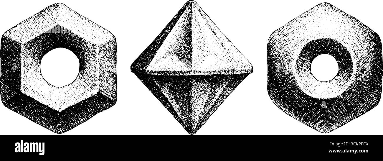 Forme geometriche tessellate con esagoni e triangoli per il design. Illustrazione Vettoriale