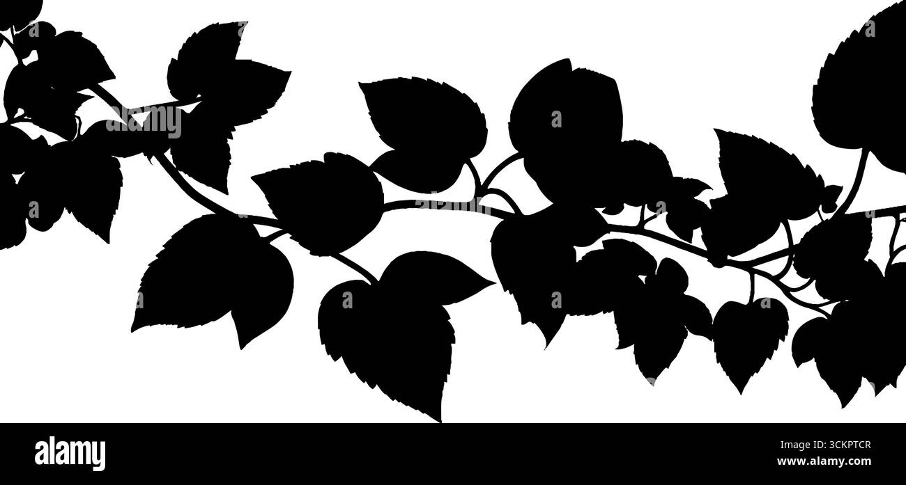 Ivy lascia il profilo del bordo per progetti ispirati alla natura. Illustrazione Vettoriale