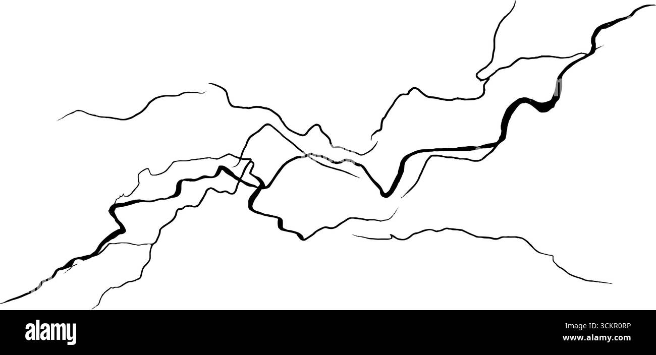 Design minimalista della linea thunderbolt per progetti di design creativo. Illustrazione Vettoriale