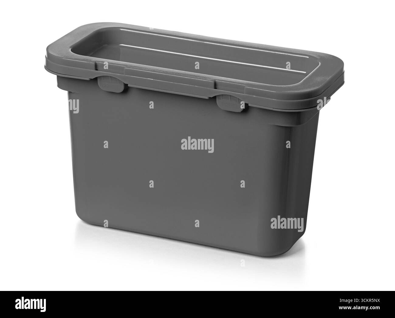 Contenitore grigio per rifiuti alimentari con apertura stretta per un facile compostaggio Foto Stock