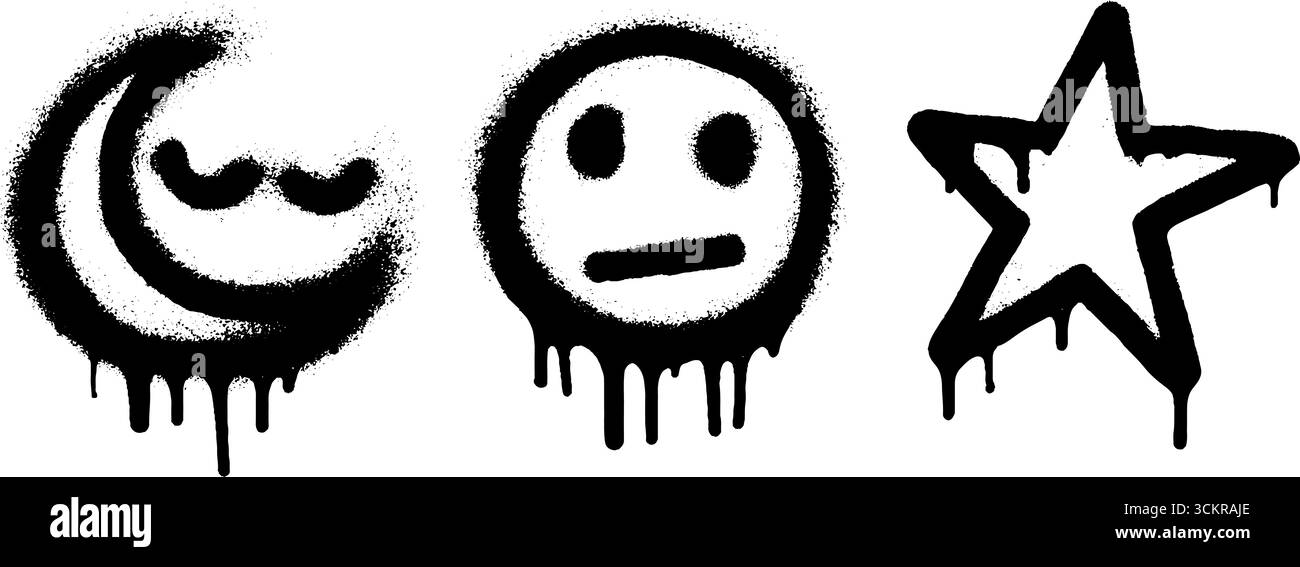 Stravaganti elementi del cielo notturno con luna, stella sonnolente e design del telescopio per progetti creativi. Illustrazione Vettoriale