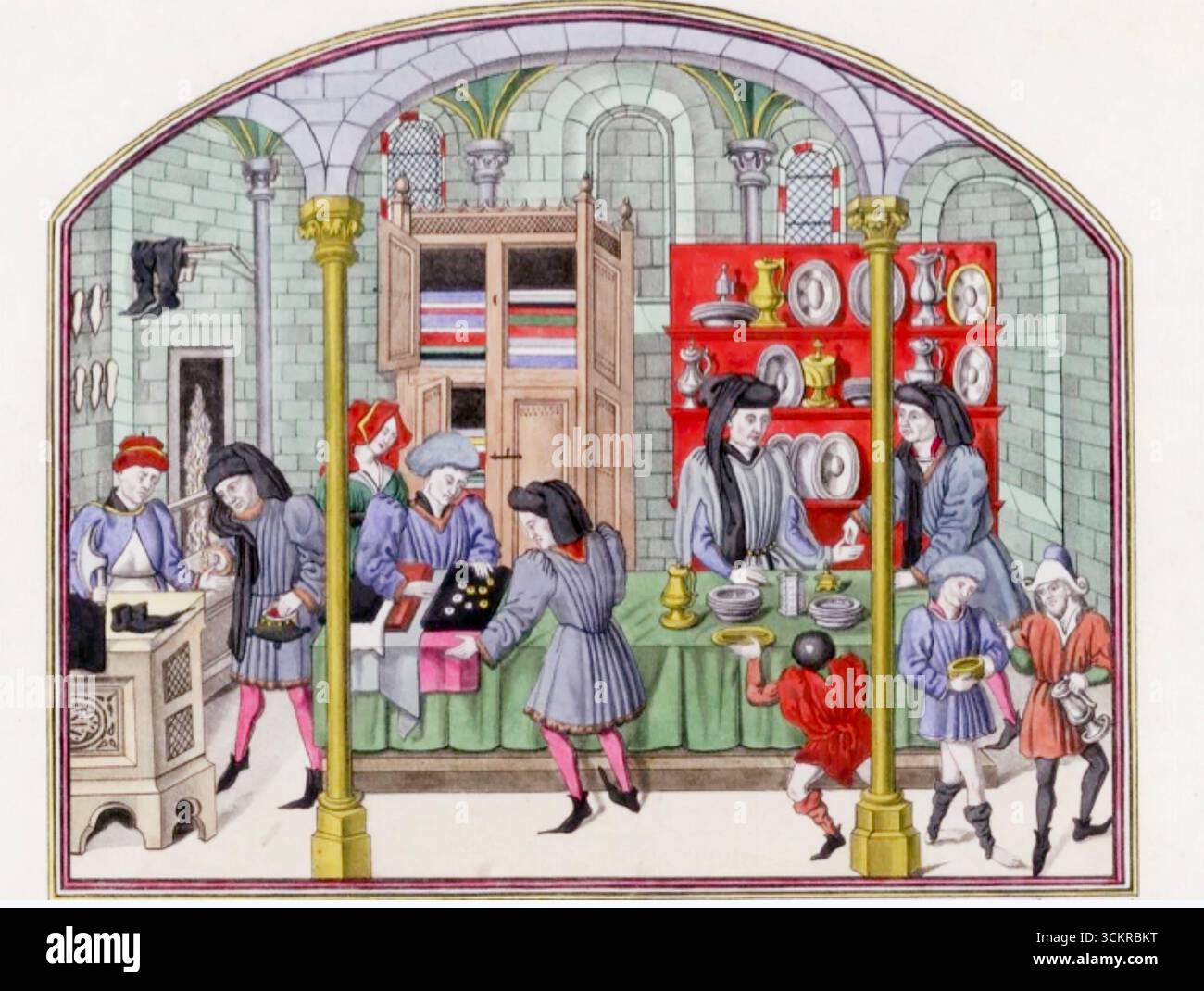 Mercato francese intorno al 1450 Foto Stock