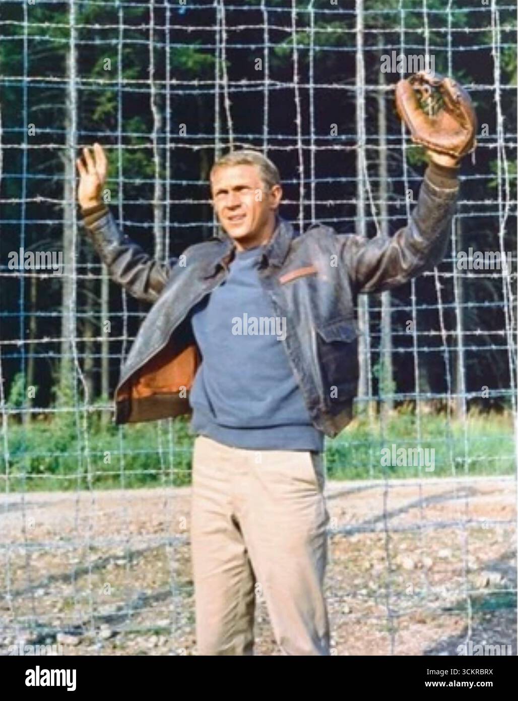 LA GRANDE FUGA del film United Artists del 1963 con Steve McQueen nel ruolo del capitano Virgil Hilts Foto Stock