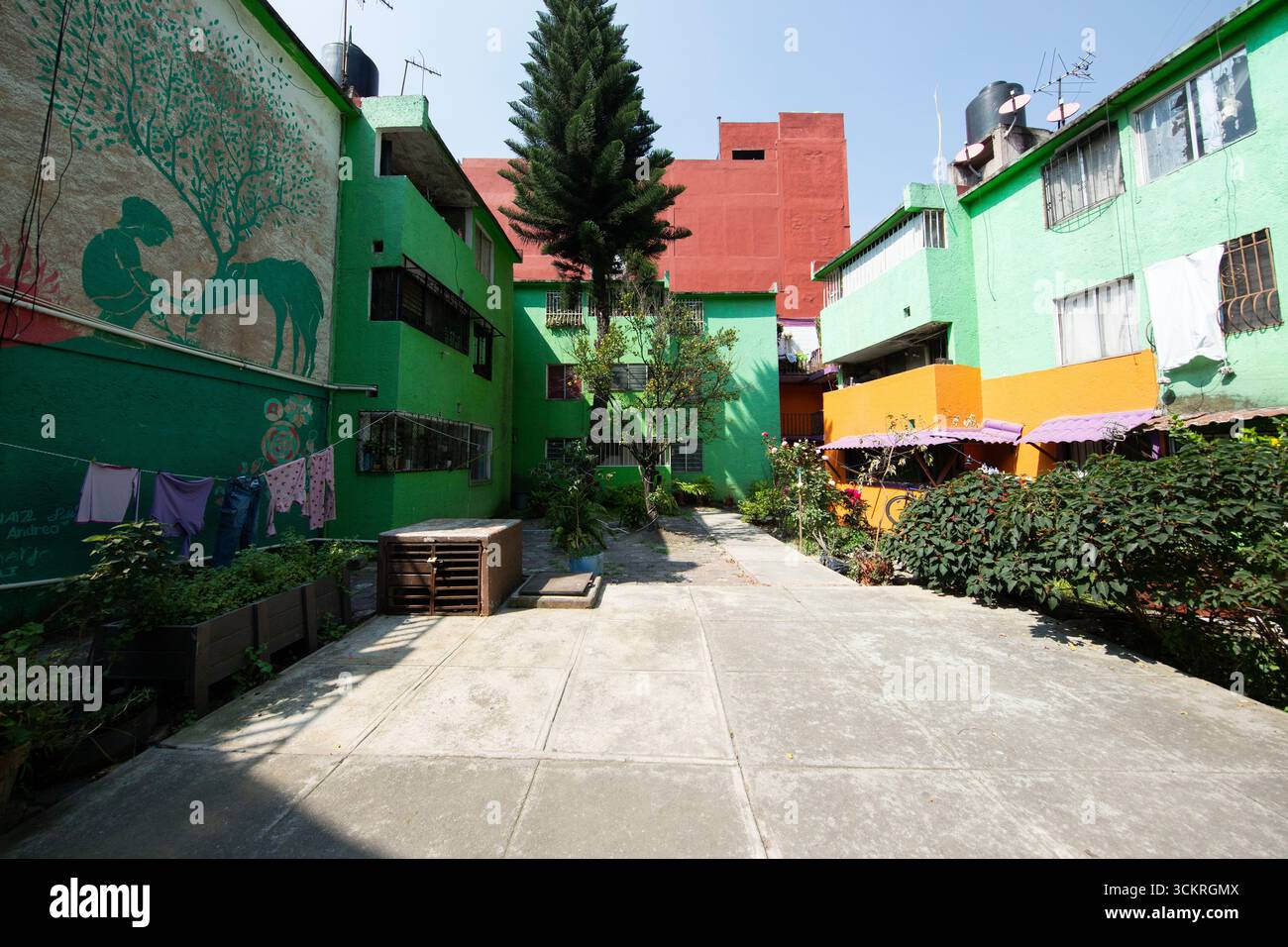 Città del Messico, Messico; 1 novembre 2025: Quartiere di Colonia la Romita, un piccolo, vecchio quartiere alternativo di città del Messico. Foto Stock