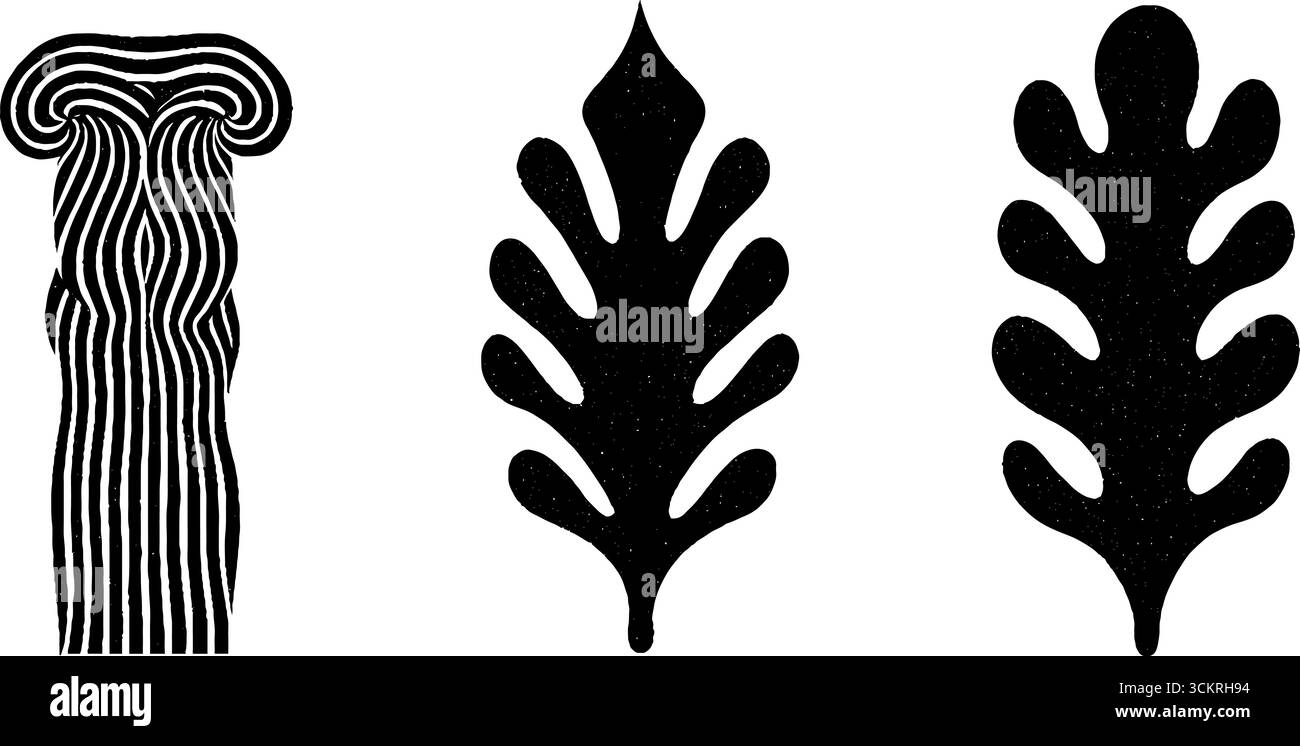 Elementi di design greco antico con capitale dorico e motivi a punta di lancia in bronzo per uso decorativo. Illustrazione Vettoriale