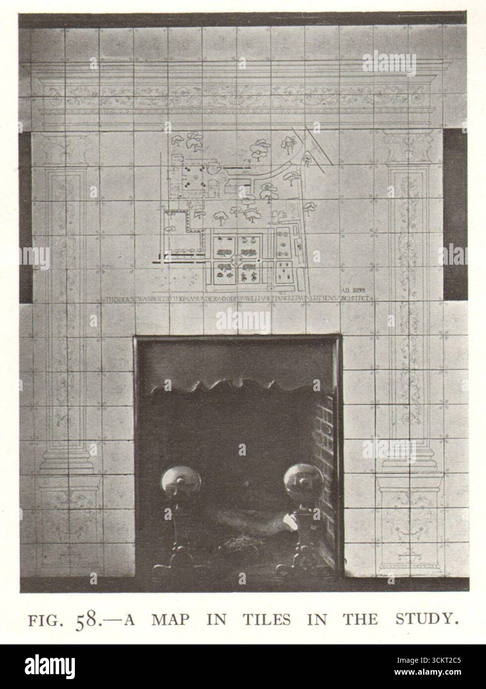 Mappa dei frutteti in piastrelle nello Studio Lutyens Houses and Gardens 1913 pag. 076. Foto Stock