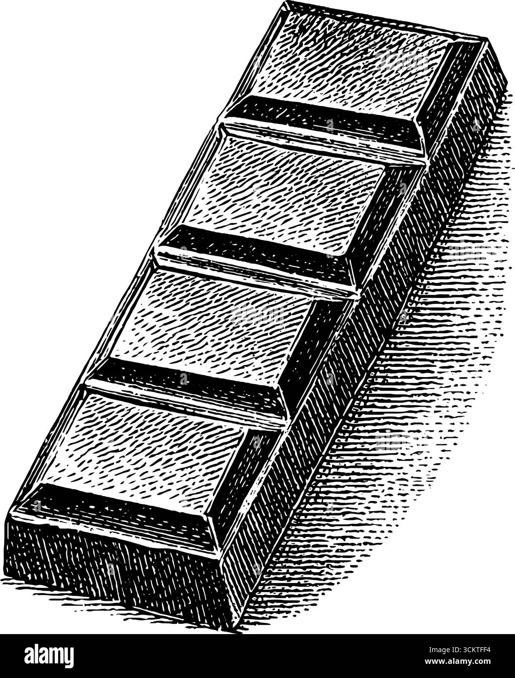 Illustrazione a barretta di cioccolato in stile incisione vintage per un design e un fascino estetico. Illustrazione Vettoriale