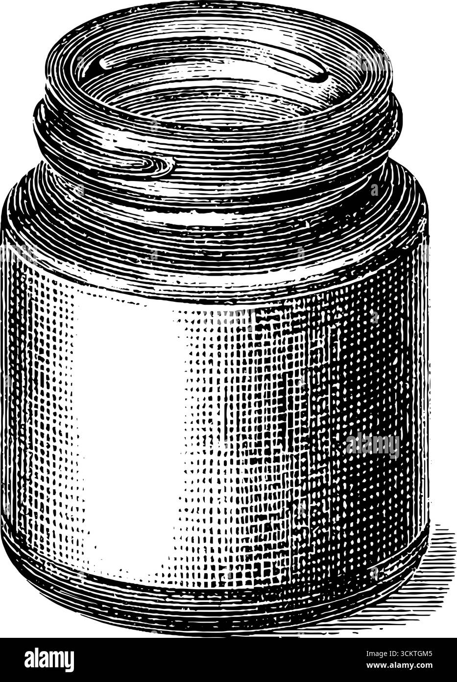 Vasetto cosmetico vintage con incisione per etichette o confezioni. Illustrazione Vettoriale