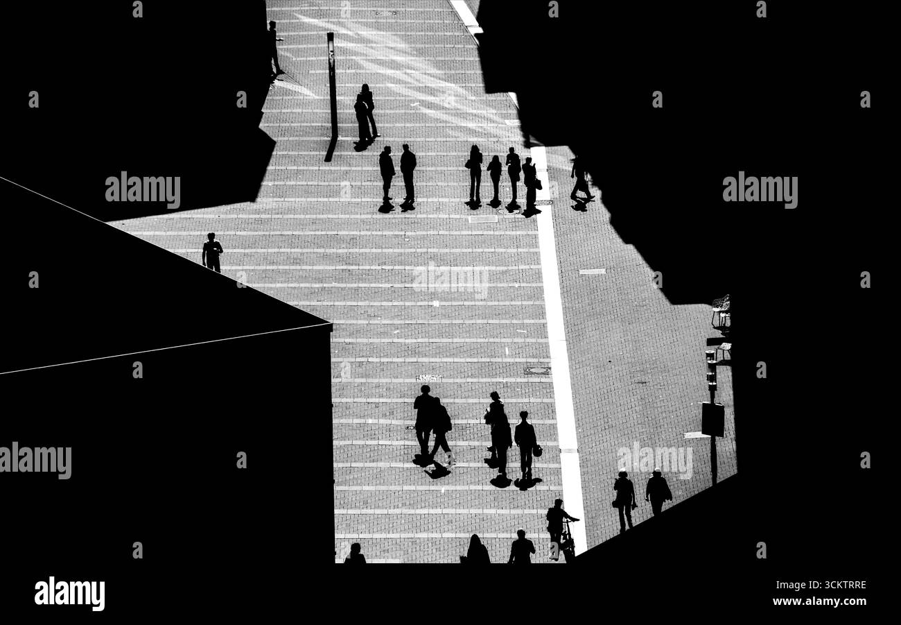 Zona pedonale astratta, Germania, Europa, alterata digitalmente Foto Stock