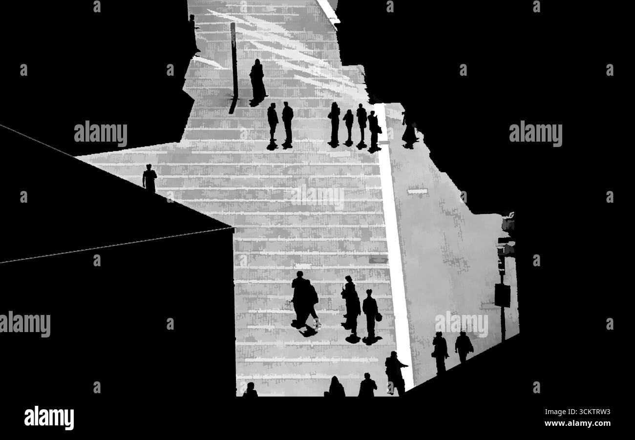 Zona pedonale astratta, Germania, Europa, alterata digitalmente Foto Stock