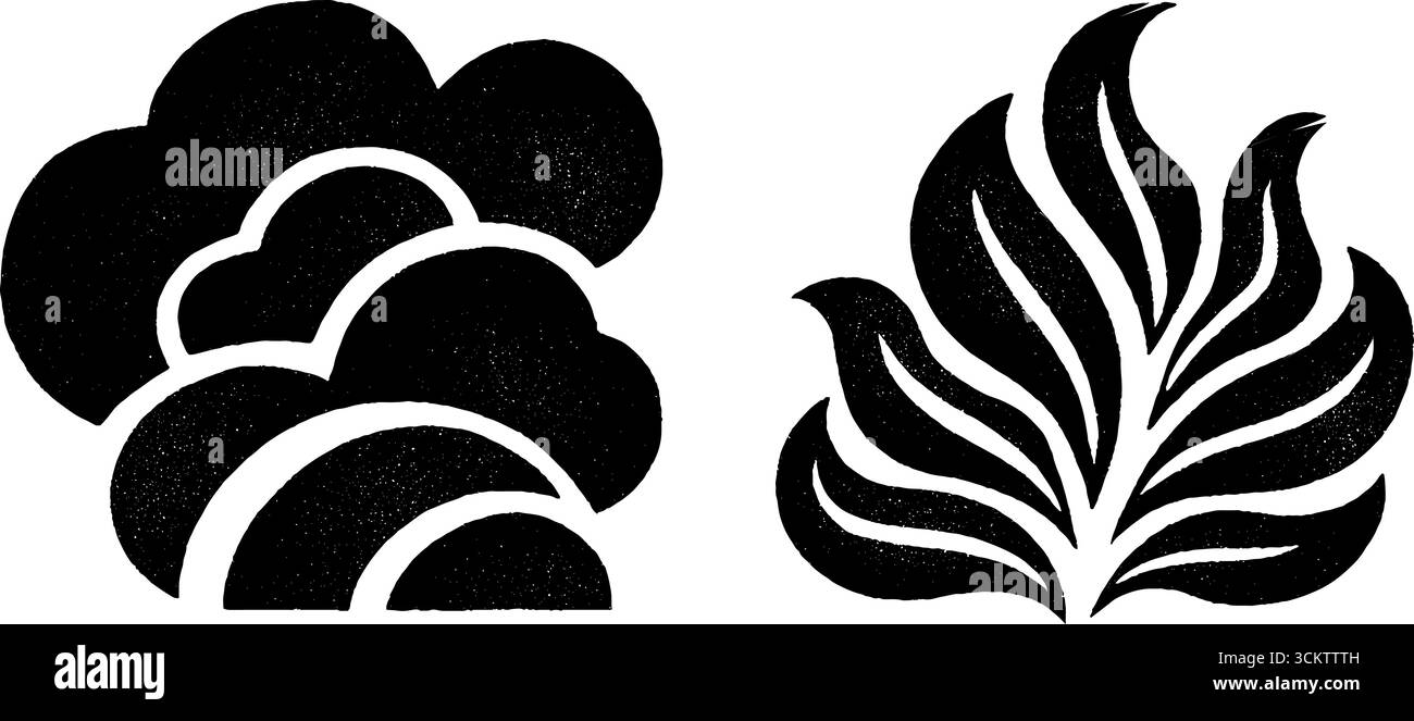 Elementi astratti di progettazione di tempeste frontali e archi eolici per progetti creativi. Illustrazione Vettoriale