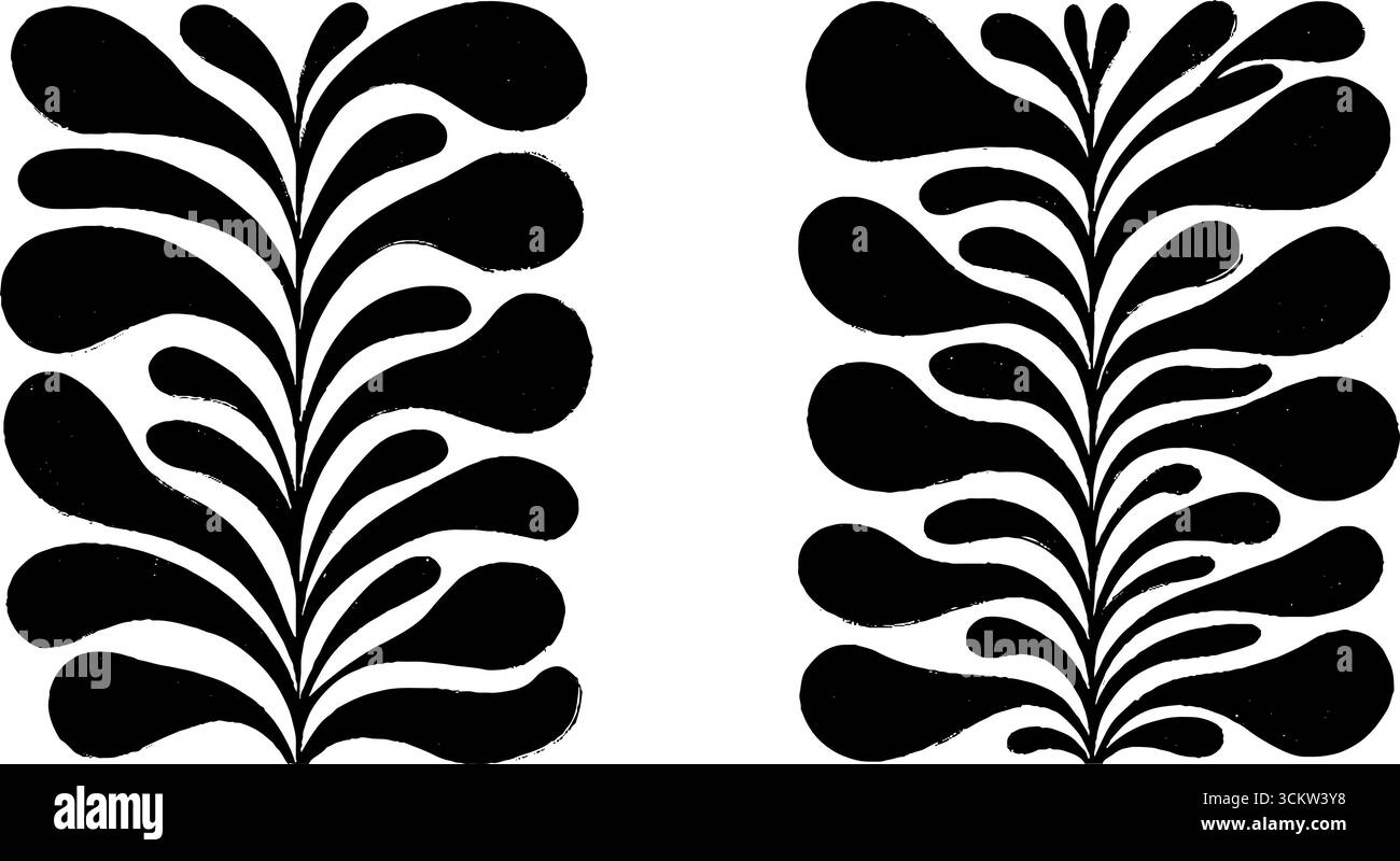 Elegante voluta simmetrica e motivo edera per bordi e design decorativi. Illustrazione Vettoriale