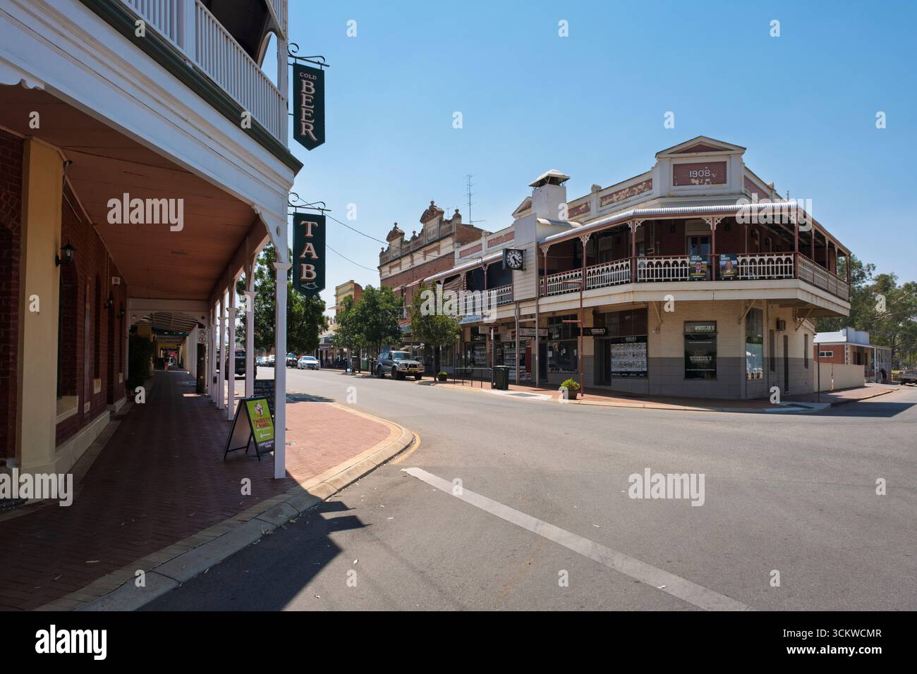 Edifici storici edoardiani ad Avon Terrace, York, Australia Occidentale Foto Stock