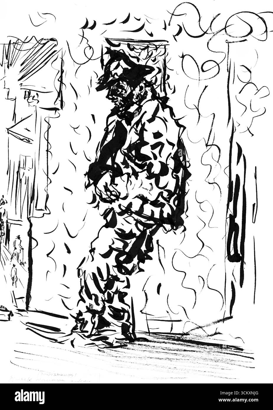 Sketchbook 22 uomo con una mano ferita di Arnold Peter Weisz Kubincan Foto Stock