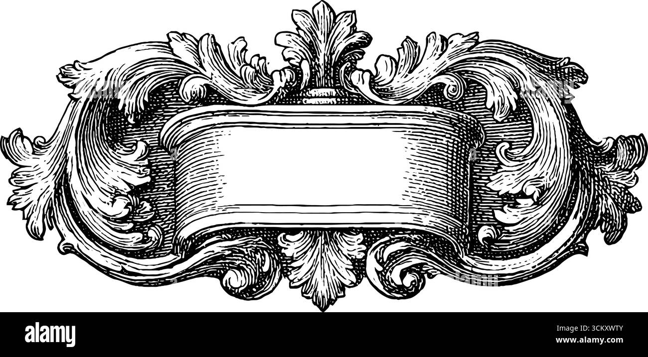 Elegante struttura con scudo araldico e doppia rosetta. Illustrazione Vettoriale