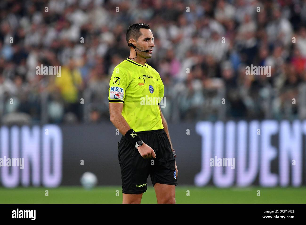 Torino, Italia. 14 settembre 2025. Andrea Colombo arbitro durante la partita di serie A 2025/26 tra Juventus FC e FC Internazionale all'Allianz Stadium il 13 settembre 2025 a Torino - ph Giuliano Marchisciano crediti: Independent Photo Agency/Alamy Live News Foto Stock
