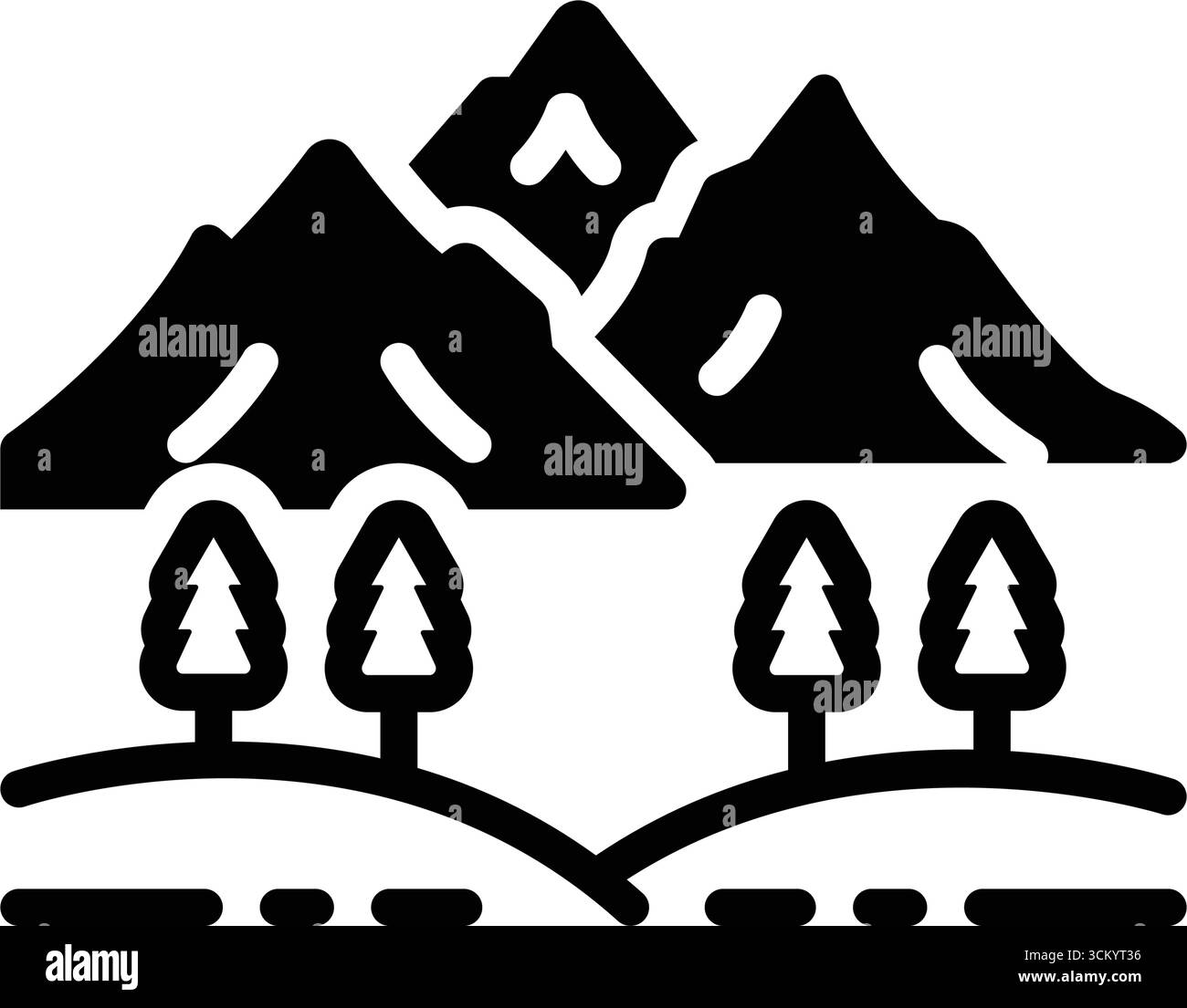 Icona della montagna, picco Illustrazione Vettoriale