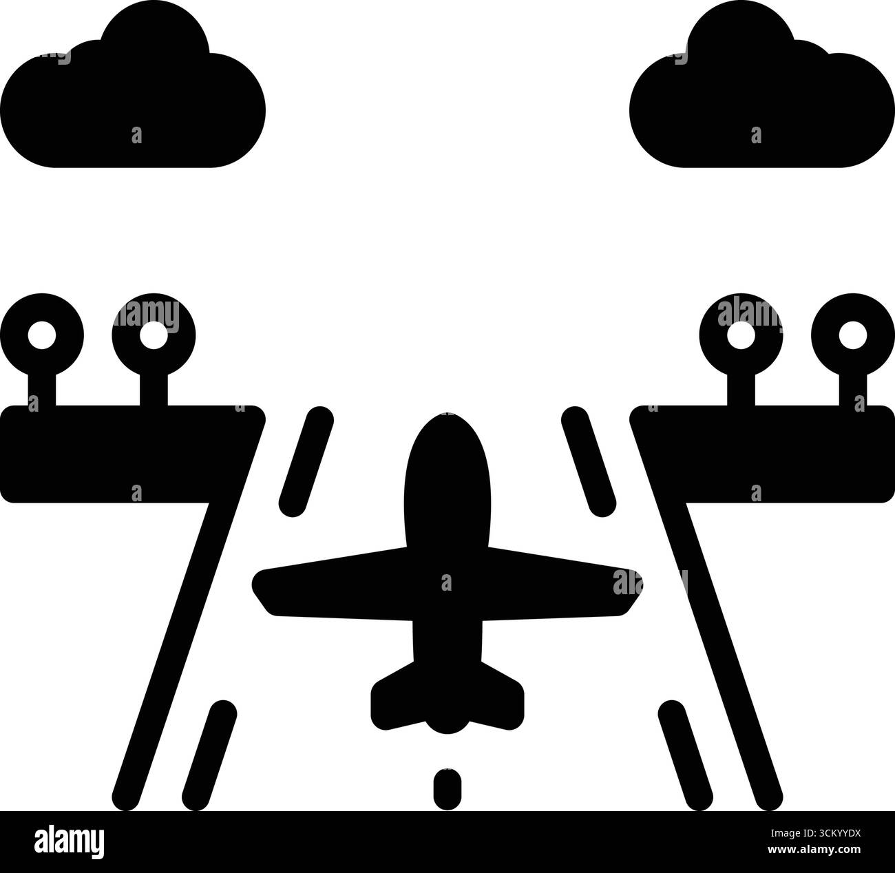 Icona per la pista, l'aereo Illustrazione Vettoriale