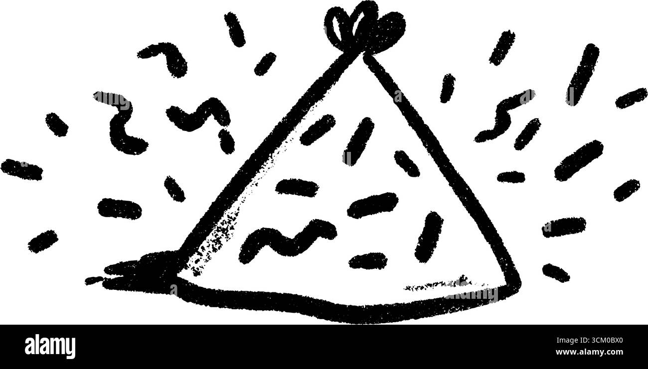 Cappello per feste di compleanno per bambini con numero decorativo, design per poster e cartoline. Illustrazione Vettoriale