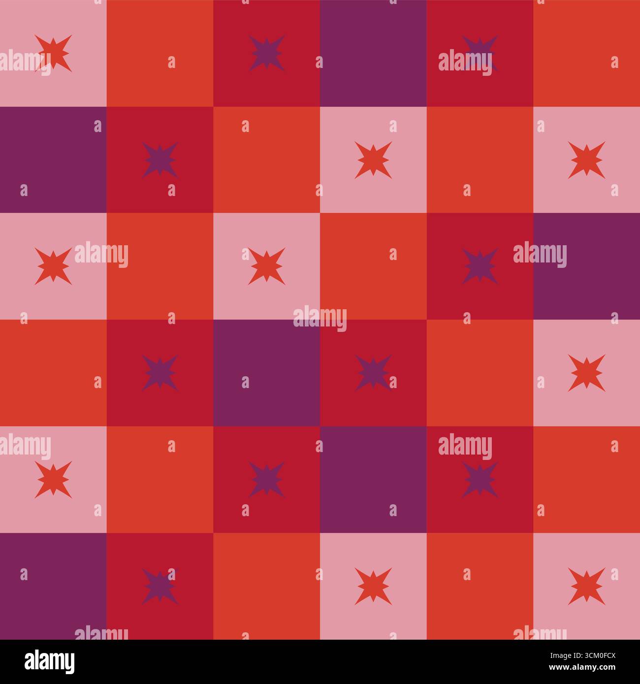 Quadrati di patchwork rosso viola rosa Illustrazione Vettoriale