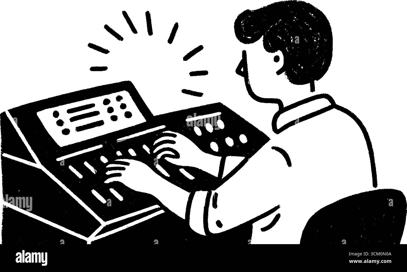 Concetto di editing audio con i livelli di regolazione dell'editor per la configurazione dello studio. Illustrazione Vettoriale