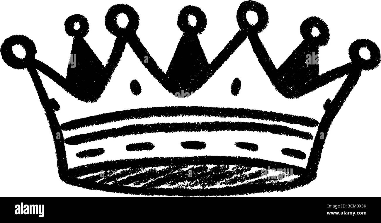 Schizzo artistico di una corona di carta sul piatto. Illustrazione Vettoriale