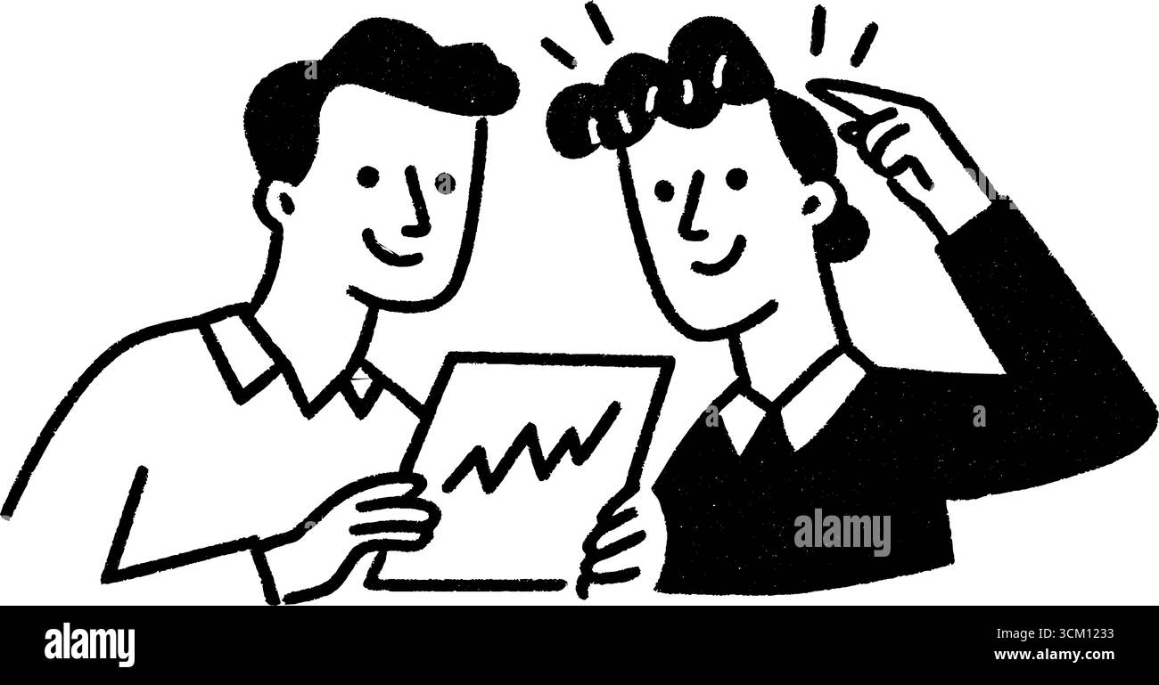 Professionisti aziendali che analizzano i risultati trimestrali della crescita per il processo decisionale. Illustrazione Vettoriale