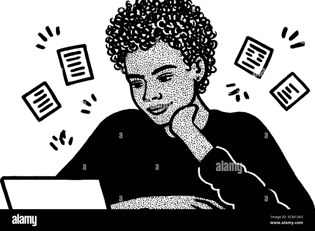 Processo creativo di storyboard con scene digitali in stile sketch. Illustrazione Vettoriale