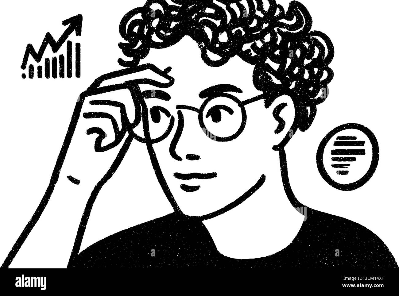 Analisi ponderata dei mercati dell'oro e delle materie prime con simboli di tendenza ed economia. Illustrazione Vettoriale