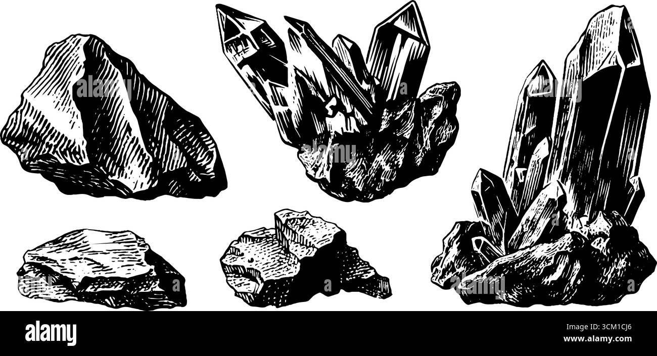 Illustrazione vintage di frammenti di vetro trafilati a mano e bordi frastagliati per un design retrò. Illustrazione Vettoriale