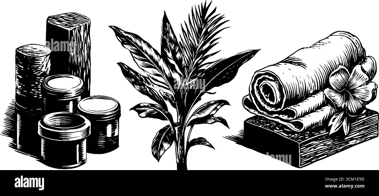 Fantasie vintage in batik e tessuti tinti con elementi naturali per un design creativo. Illustrazione Vettoriale