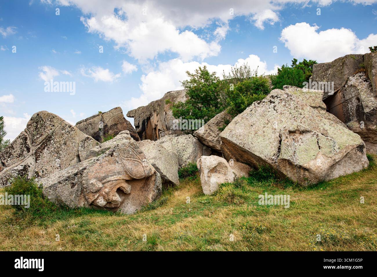 Aslantas (pietra del Leone) monumento nella valle frigia. Turchia Foto Stock
