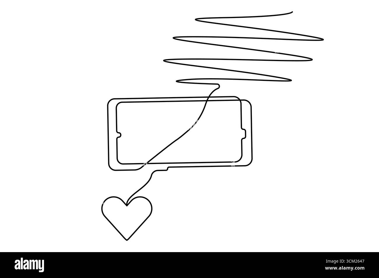 Immagine continua su una linea di disegno di Smart Mobile illustrazione vettoriale di Smart Mobile Illustrazione Vettoriale