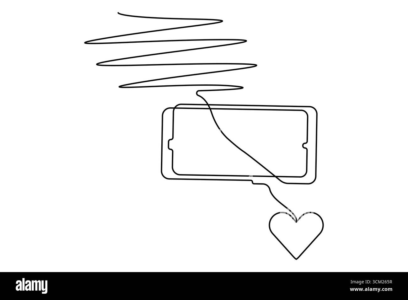 Immagine continua su una linea di disegno di Smart Mobile illustrazione vettoriale di Smart Mobile Illustrazione Vettoriale