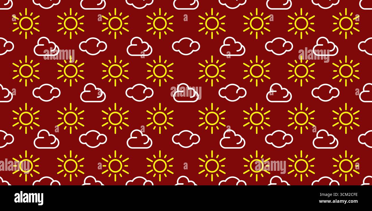 Progettazione di modelli senza cuciture cloud e Sun Illustrazione Vettoriale