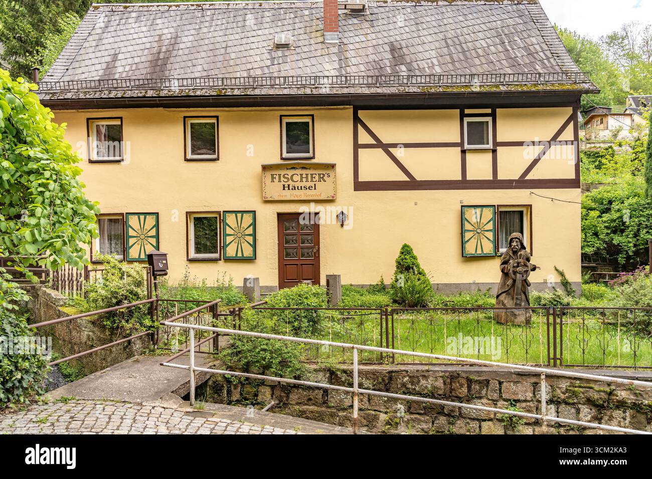 Ristorante Fischers Häusel a Schmilka, Bad Schandau, Sachsen, Deutschland, Europa | ristorante Fischers Häusel a Schmilka Bad Schandau, Sassonia, GE Foto Stock