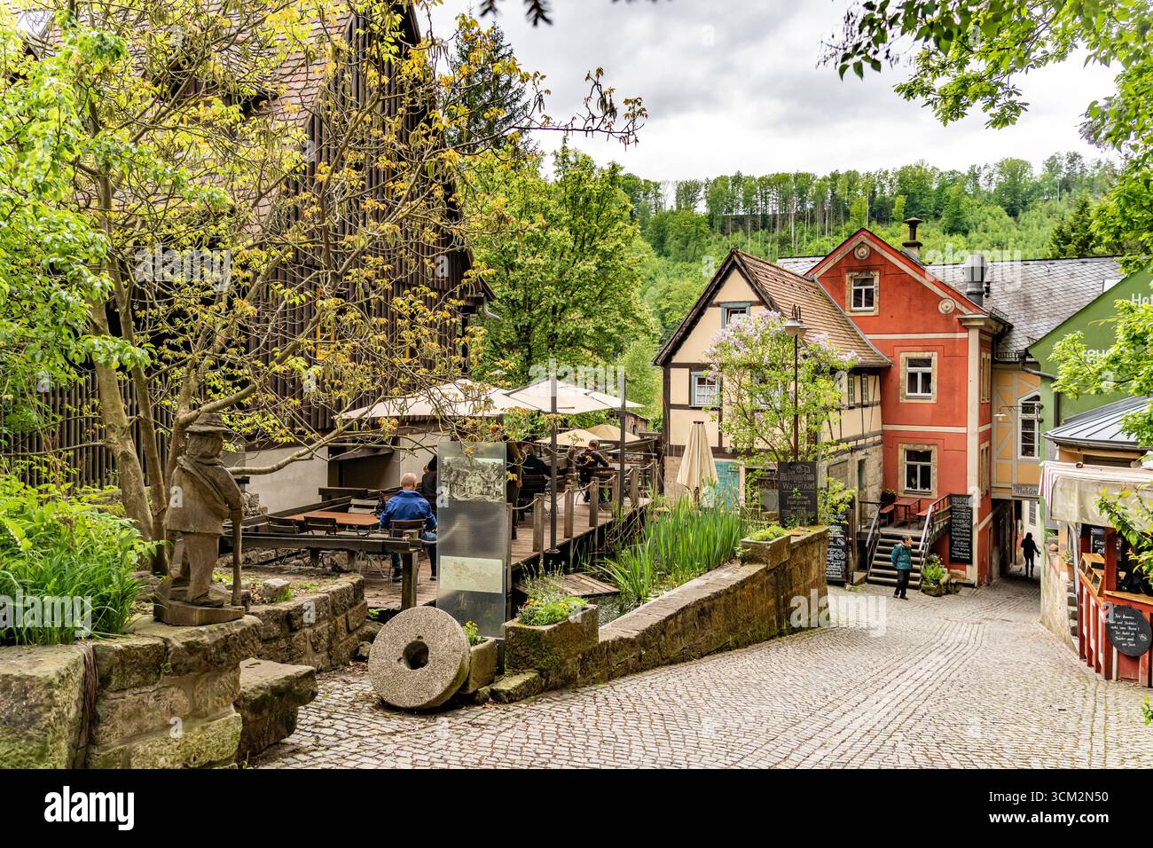 Schmilka Das Dorf Schmilka, Bad Schandau, Sachsen, Deutschland, Europa Schmilka Village, Bad Schandau, Sassonia, Germania, Europa *** Schmilka il villag Foto Stock