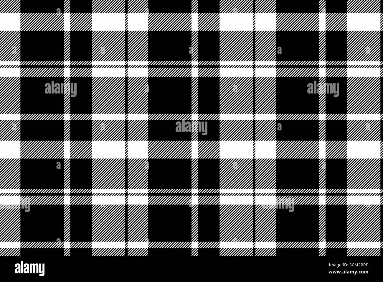 Placchetta vettore tartan sereno, sfondo di controllo tessuto eps. Tessuto con texture senza cuciture con motivo trapuntato e tavolozza di colori bianco e nero. Illustrazione Vettoriale