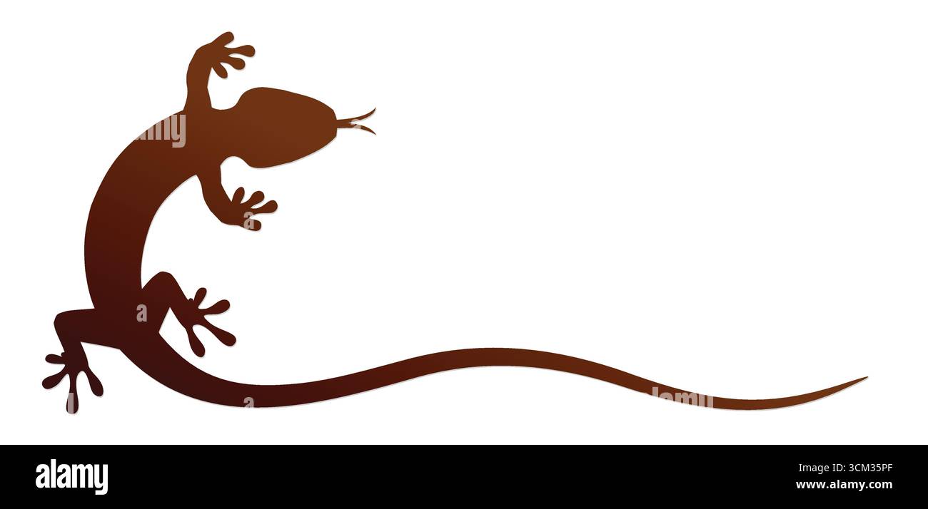 Simbolo stilizzato con silhouette lucertola. Illustrazione Vettoriale