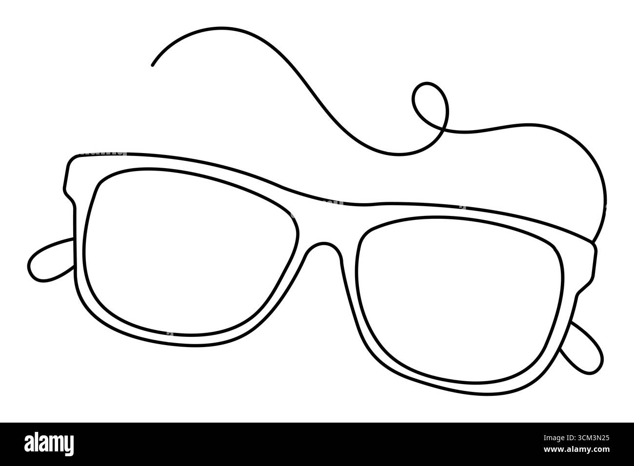 Occhiali da sole con disegno continuo su una linea, contorno minimalista in stile vettoriale, moda semplice Illustrazione Vettoriale