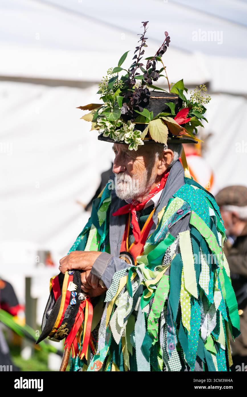 Fiera delle pecore nella campagna inglese. Tradizionale evento annuale del 1261 a Findon, West Sussex, Inghilterra. Foto Stock
