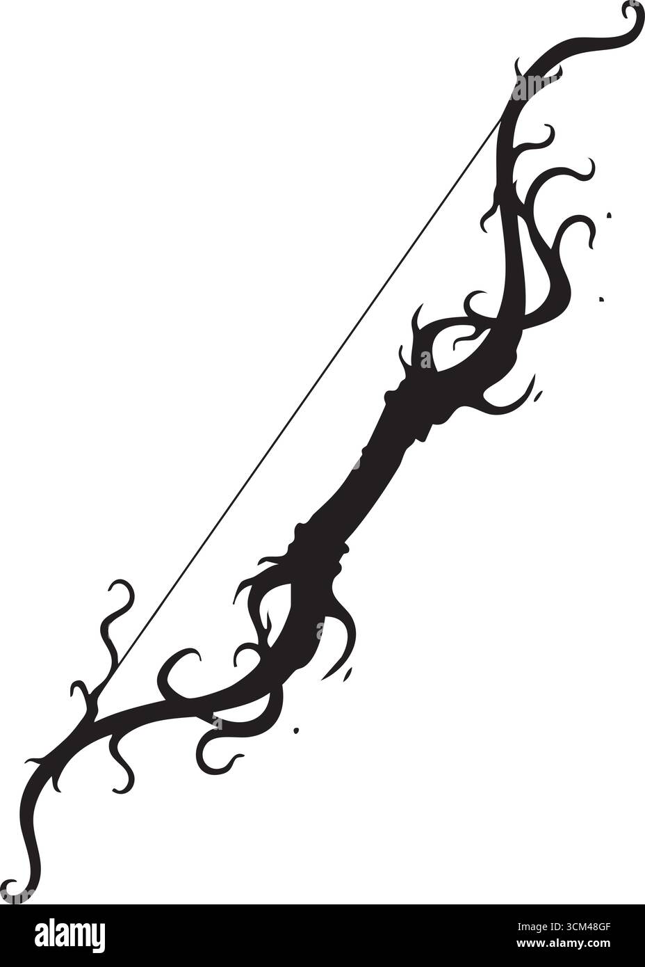 Un'eccezionale inchiostro nero che scorre diagonalmente con ricci fumosi e spruzzi per un tocco energico Illustrazione Vettoriale