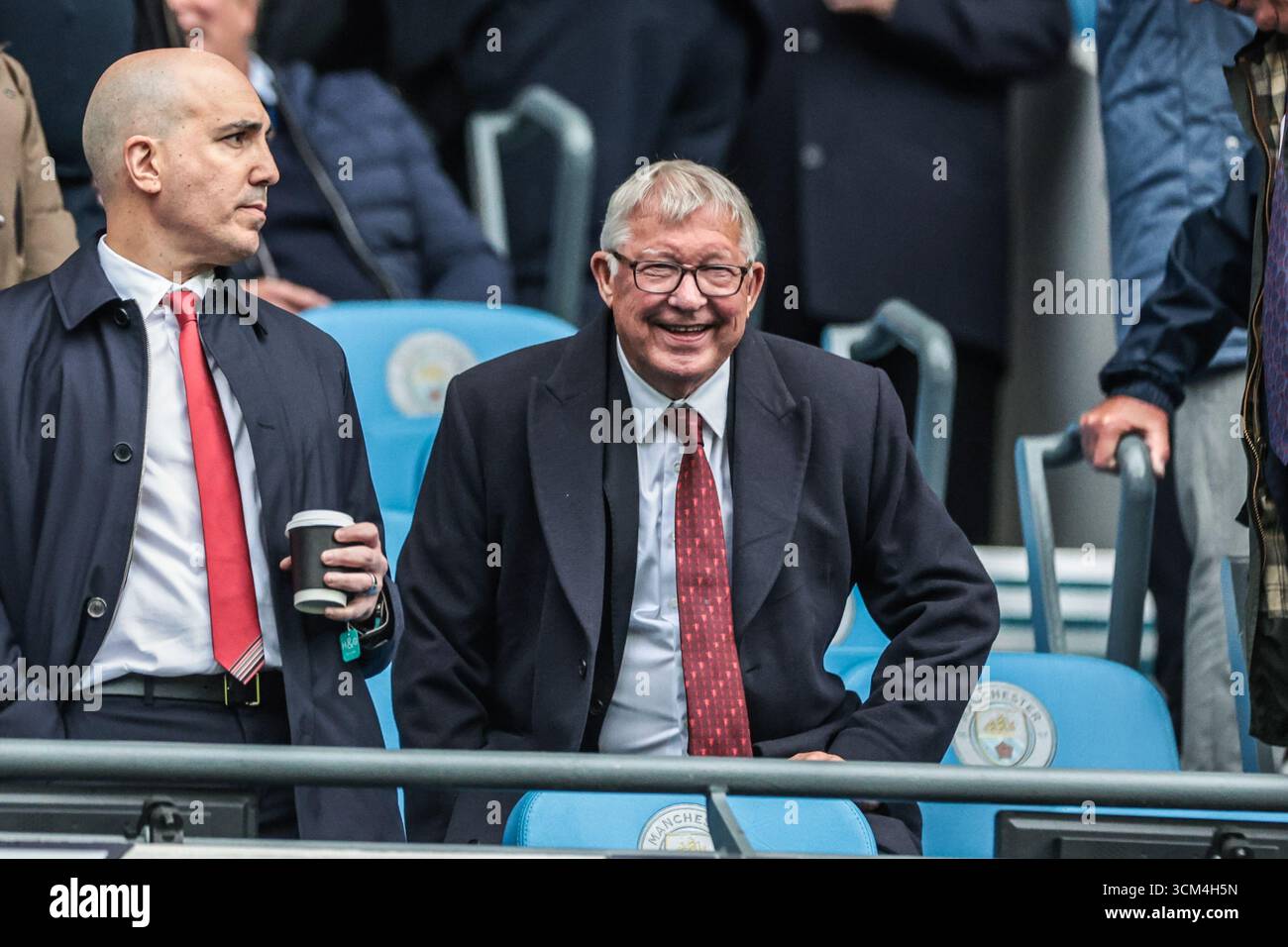Sir Alex Ferguson ex allenatore del Manchester United durante la partita di Premier League Manchester City vs Manchester United all'Etihad Stadium, Manchester, Regno Unito, 14 settembre 2025 (foto di Mark Cosgrove/News Images) Foto Stock