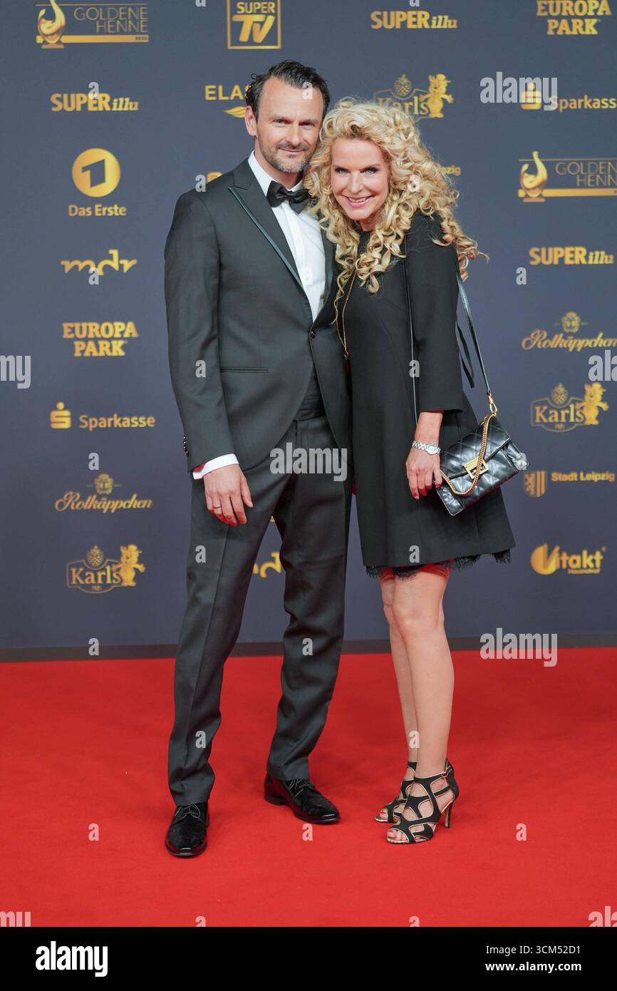 12.09.2025, Victoria Herrmann und David Böthig, zur Goldenen Henne 2025, Messe Leipzig, Berlino, Sachsen *** 12 09 2025, Victoria Herrmann e David Böthig, per il Golden Hen 2025, Messe Leipzig, Berlino, Sassonia Foto Stock