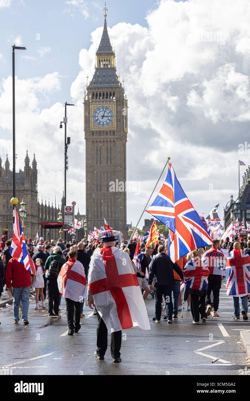 Tommy Robinson Unite The Kingdom Rally , Londra, Regno Unito Foto Stock