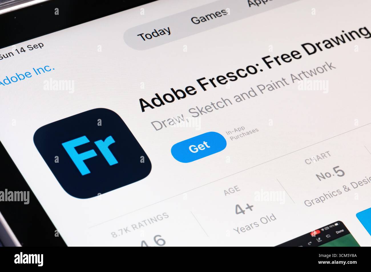 App Adobe fresco Foto Stock